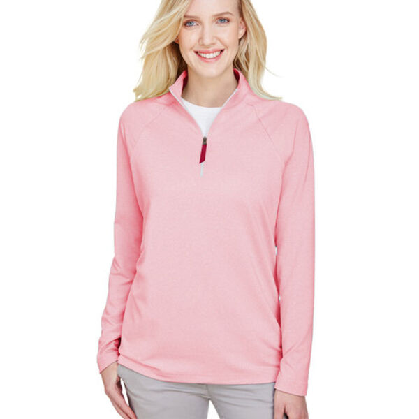 CrownLux Performance® Ladies' Clubhouse Micro-Stripe Quarter-Zip Thumbnail