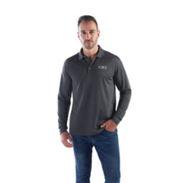 Men's Long Sleeve Pique Mesh Polo Thumbnail