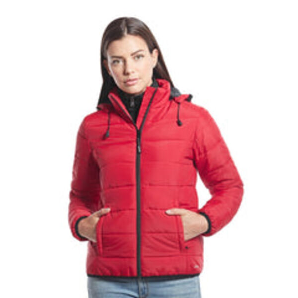 Ladies Puffy Jacket With Detachable Hood Thumbnail
